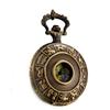 Lancardo Antique Pocket Watch, Battery-Operated, Skeleton, Quartz Movement, Men's & Women's, 12 Zodiac Signs, Roman Numerals, Map, Bronze Necklace