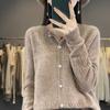 QingHe Cashmere Women's 30% Cashmere Cardigan - Soft & Warm Wool Blend Sweater