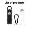 Low Battery Notice Portable Alarm Keychain LED Strobe Light Personal Security Alarm  Women