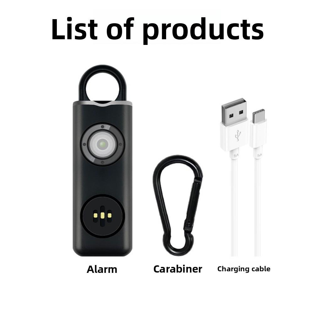 Low Battery Notice Portable Alarm Keychain LED Strobe Light Personal Security Alarm  Women