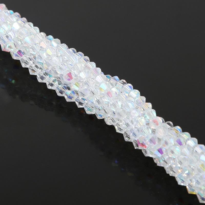 4mm Faceted Rhombus Crystal Beads Glass Beads DIY Handmade Beads Loose Beads Material Hair Jewelry Accessories Beads for Jewelry Making