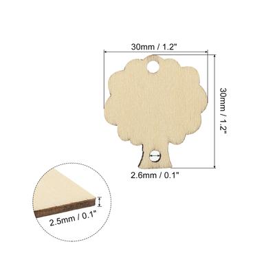 Wooden Leaves 100/200pcs Unfinished Wood Leaves with Holes Blank Wooden Cutouts Ornaments Natural Wood Pieces for Party Craft