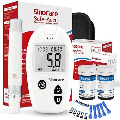 Safe-Accu Blood Glucose Meter with 50/100/200 Test Strips Diabetes Test Kit In Mmol/L or Mg/dL