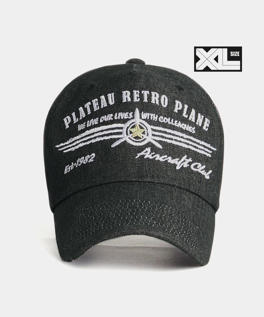 Peullaeto Big Size Denim Ball Cap Xl Plateau Rp Denim Cap Black