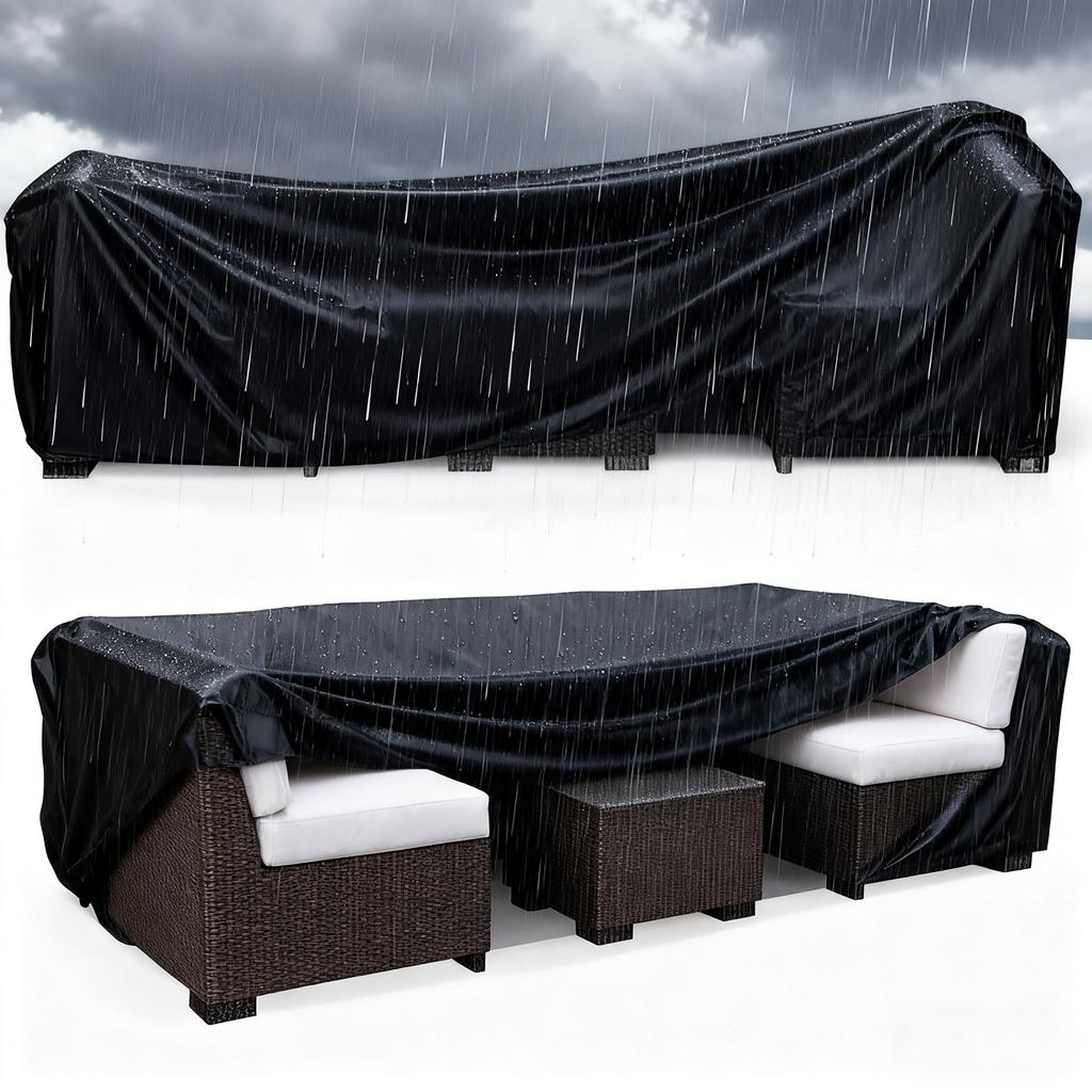 Gardening Furniture Covers, Rectangular Outdoor Table and Chair Covers, Oxford Cloth Tear-resistant Waterproof Awning Dust Cover