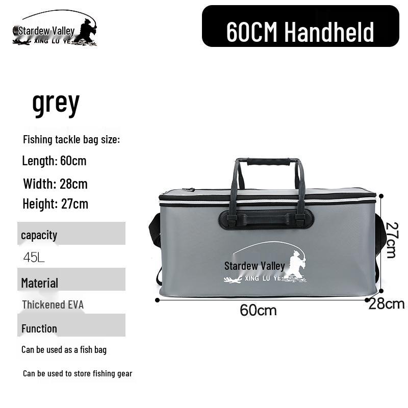 Collapsible EVA Fish Bucket with Strap - Multifunctional and Thickened Design with Built-in Keepnet