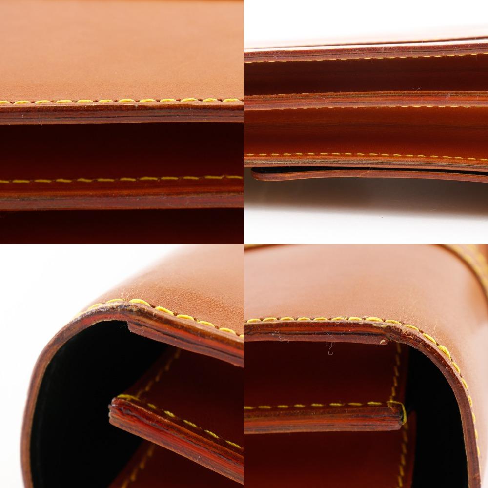 LOUIS VUITTON Selbit Business bag Nume leather vintage Camel Nomad mens Used