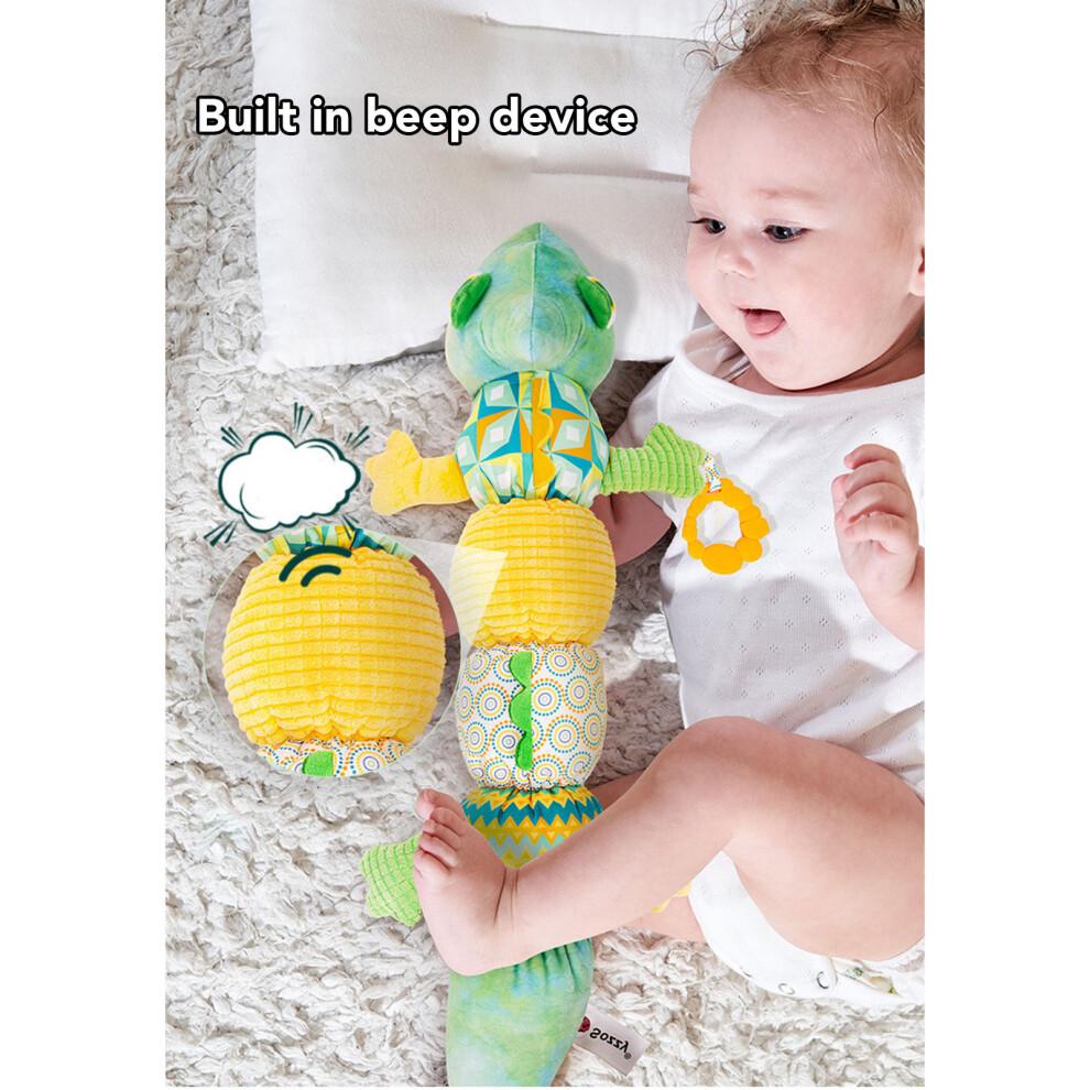 Multi Sensory Crinkle Plush Animal Toy 23in, Colorful & Soothing