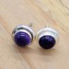 Amethyst 925 Sterling Silber Ohrstecker, Edelstein handgefertigte Damen Ohrringe Schmuck