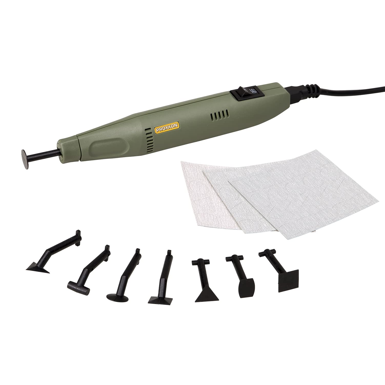 

PROXXON Pen Sander types of tip 3 types of paper [8 shapes, included] No.28594 чорний