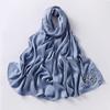 2024 New Imitation Silk Bubble Chiffon Handmade Diamond Scarf Hui People Scarf Malaysian Headscarf Scarf 175CM