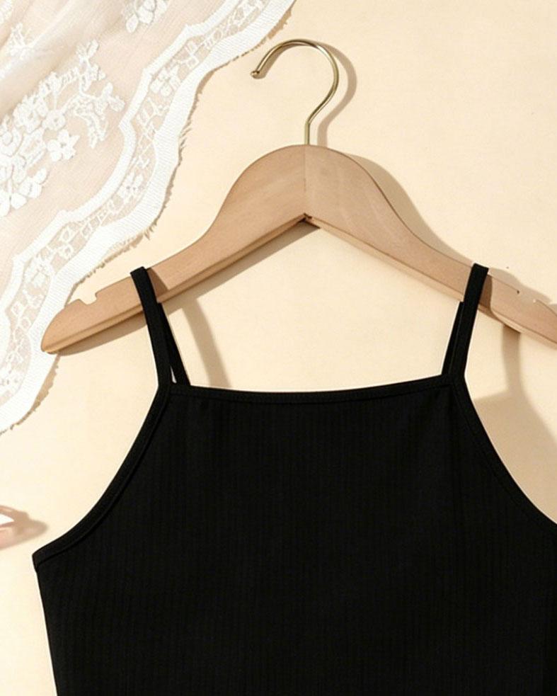 Girls' Trendy Solid-Color Casual Versatile Camisole – Summer Style (Single Piece)