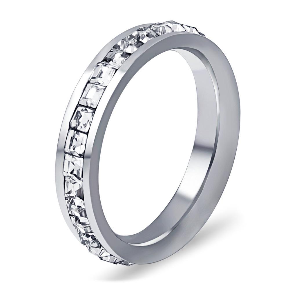 Trendy 4MM Single Row Paved Zircon Ring - Fashionable & Versatile Jewelry Size 6