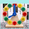 Wooden Educational Geometry Shape Clock With Manual Numbers For Kid Learning And Cognitive Development