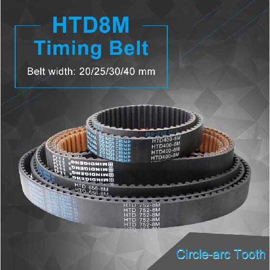 1 Piece Timing Belt HTD8M-992/1000/1008/1016/1024/1032/1040/1048/1056/1064 Teeth Pitch 8.0 mm Rubber Belt Width 20/25/30/40 mm