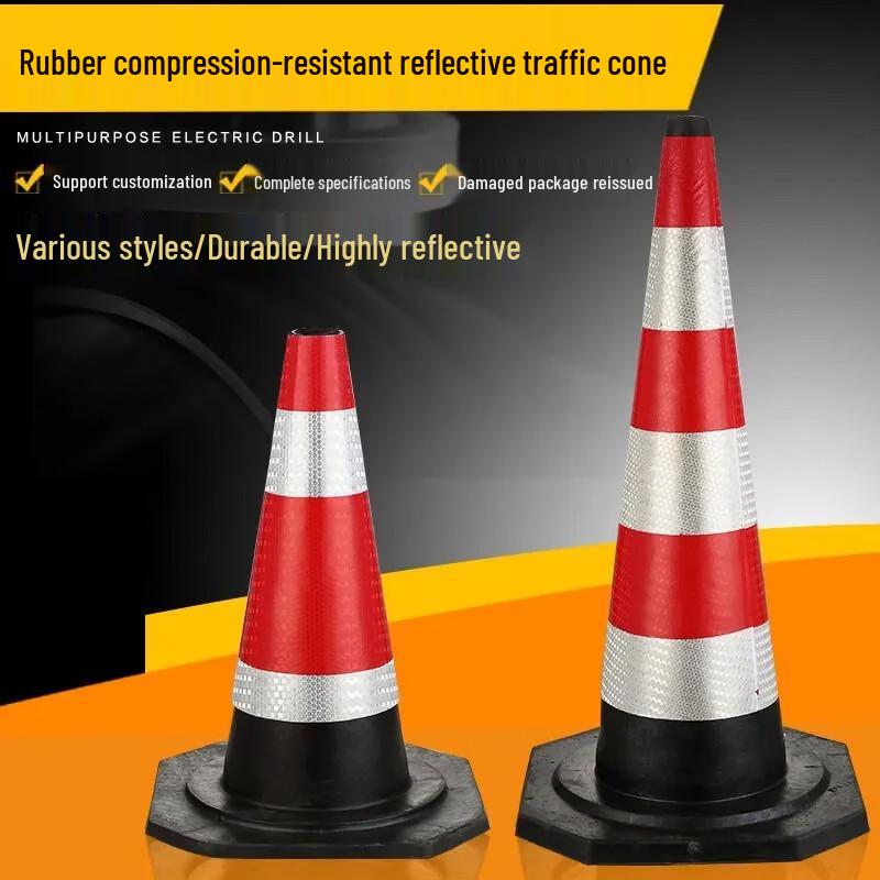 INDBUYPRO Reflective Rubber Traffic Cone