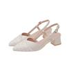 Fashion Baotou Women's Sandals Sharp pointed summer shoes Ladies middle heel sandal Versatile comfortable elegant shoe Zapatos