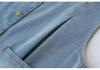 Plus Size Women's V-Neck Denim Vest - Spring/Summer 2026 Slimming Tank for 200 Jin