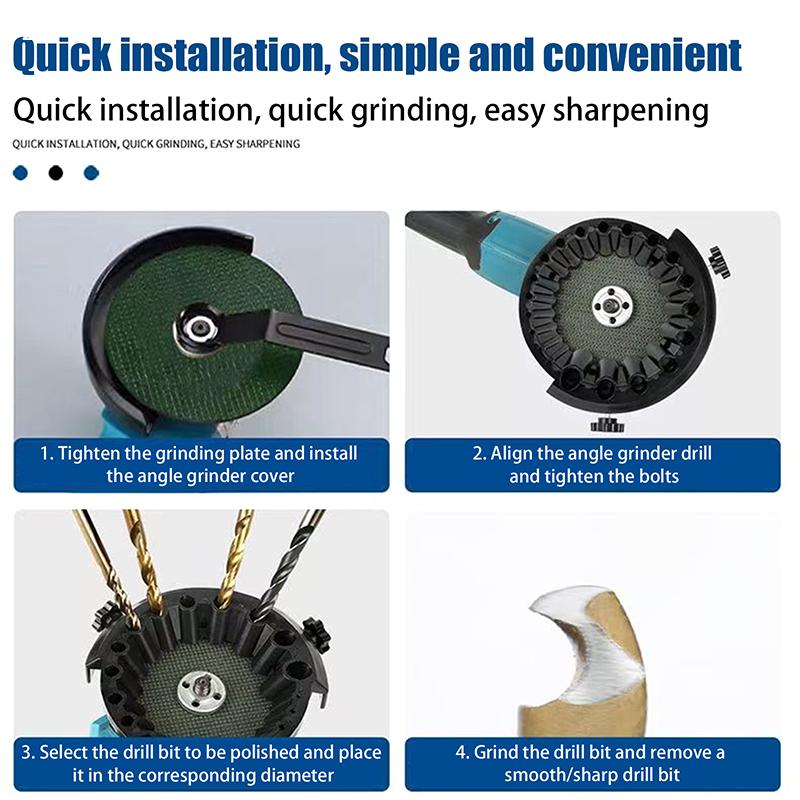 Multi-Specification 2-13mm Drill Bit Grinder; Portable Abrasive Power Drill Grinding Tool