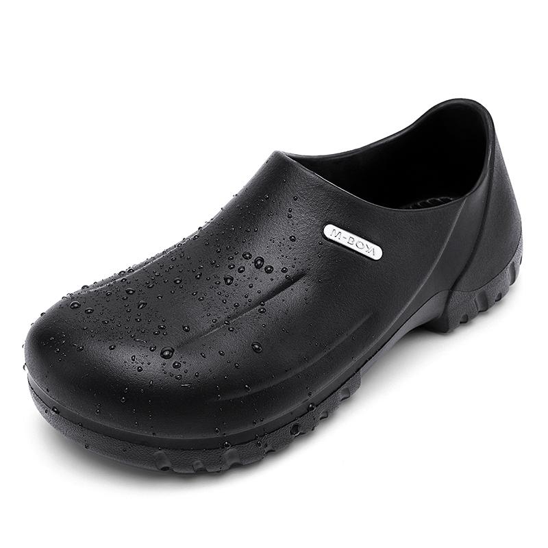 Professional Kitchen Safety Clogs Waterproof Chef Work Shoes with Steel Cap Toe Industrial Working Non-Slip Wide Box Anti-Skid