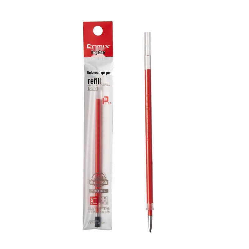 Comix R980 0.5mm Red Gel Pen Refills (20-Pack)