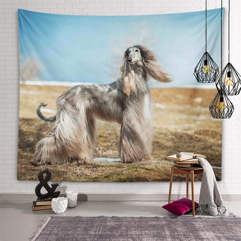 Afghan Hound Cat Tapestry Cute Animal Wall Art Decoration Tapestry Kids Room Decor Living Room Bedroom Dorm Room Home Decor