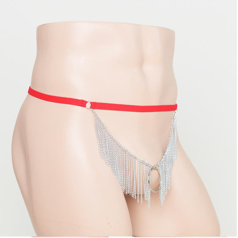 Sexy Dew PP Men's T-pants Sex Panties Sex Chain Hoop Thong Sex Panties