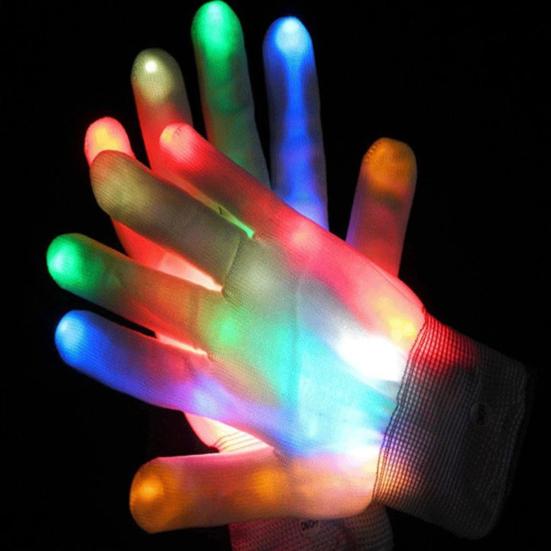 LED Glow Gloves Light-Up Skeleton Hand Bone Gloves for Kids Adults Halloween Costume Gloves for Parties Gatherings