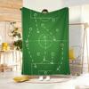 Art Vintage Football Formation Graphic Throw Lightweight  Flannel Blanket Soft Skin-Friendly For Summer Cooling