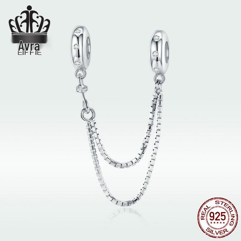 

S925 Sterling Silver Handmade Double-Layer Beaded Safety Chain Jewelry