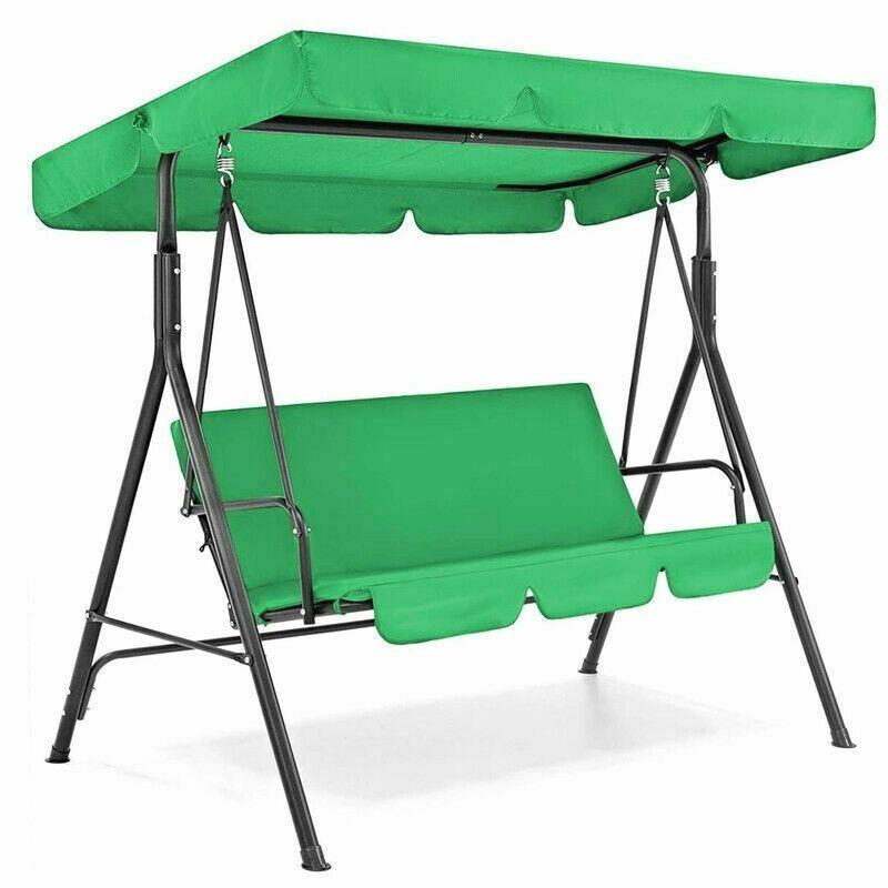 2025 New Replacement Swing Seat Canopy Cover Set Garden Chair Hammock Cushion 3 Seater Canopy Chair Cover (Frame Not Included)