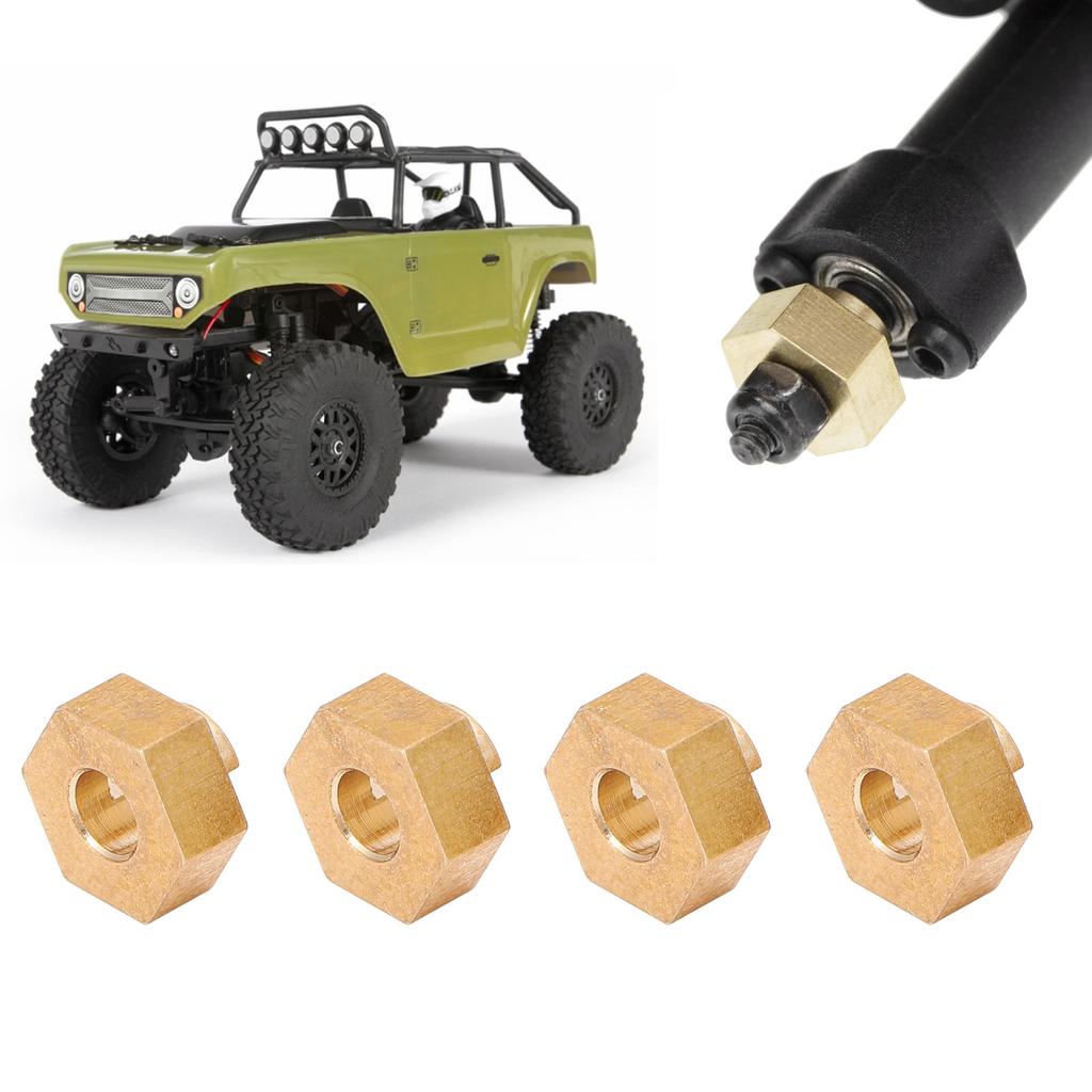 4Pcs 3MM Brass Wheel Hex Adapter Upgrage Parts for Axial SCX24 90081 1 24 RC Car