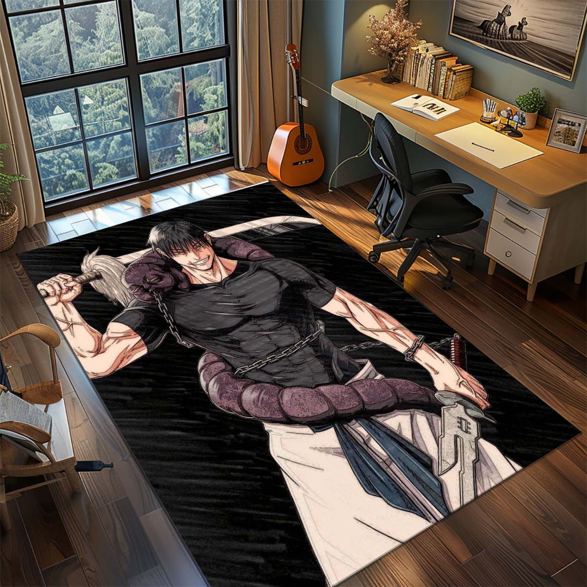 

Jujutsu Kaisen Anime Polyester Rug Non Slip Carpet Living Room Bedroom Floor Mat Home Decor -QJY 60x90cm