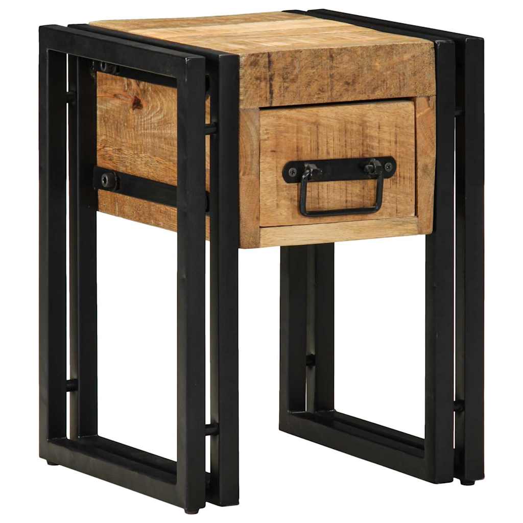 Side Table with Drawers 30 X 30 X 40 Cm Solid Mango Wood
