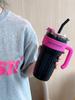 Thermos Mug Cup with Straw Lid Handle, Insulated Tumblers Cup, Coffee, Milk, Keep Warm, Cool Water Bottle, 860ml