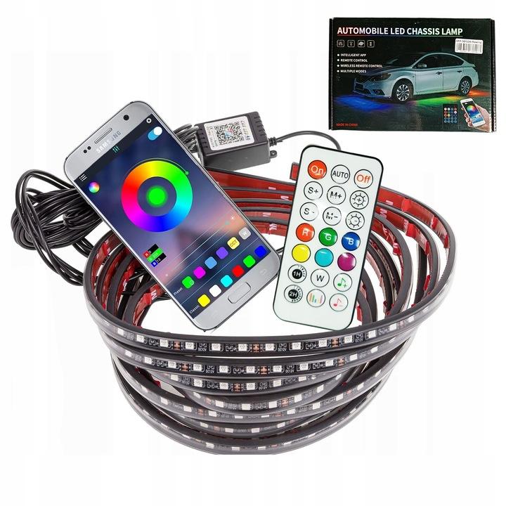 Światło Led Pod Samochód 120Cm Rgb Elastyczna Taśma Neon 30W App