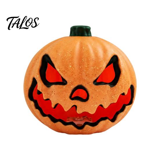 Reusable Halloween Decor Evil Pumpkin Lantern, Large LED Light Up Jack O Lantern Indoor for Party Scene, Spooky Outdoor Decoration, Trick or