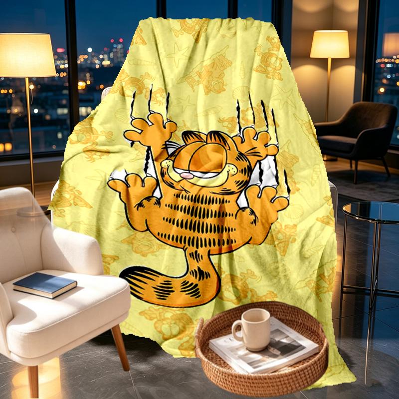Garfield Print Blanket - Soft & Comfortable, for Bedroom, Travel, Sofa, Home Decoration - Birthday Christmas Gift for Friend