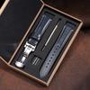 Vintage Calfskin Watch Strap 20mm 22mm 24mm Handmade Stitching Cowhide Watchband Stainless Steel Butterfly Clasp Bands with Box