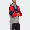 Adidas Originals Trefoil Knitted Hoodie With Color Block Men Tops Grey Red Blue FM2207