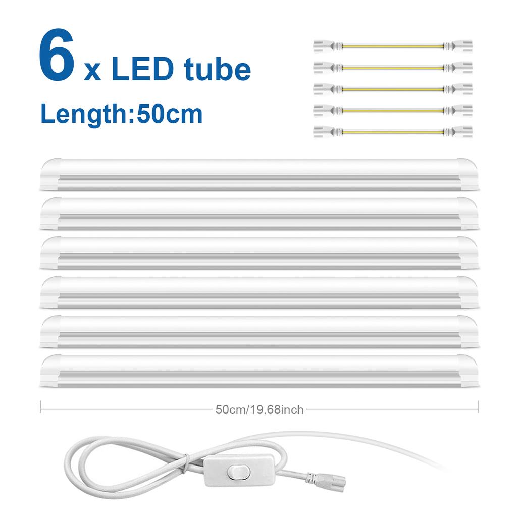 LED Under Cabinet Light 25W 50CM T8 LED Light Tube Aluminium Bar Ceiling Lamp For Study Shop Garage Workbench Warehouse Kitchen