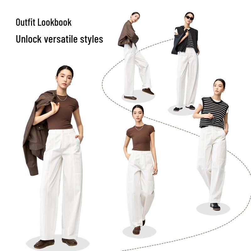 Yalida Women's High-Waist Loose Fit Banana Trousers