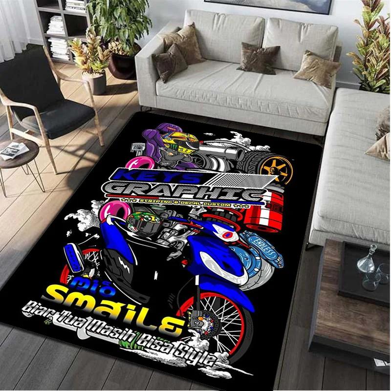 Motorcycle Motorbike Rider Carpet Area Rug Mat Floor Doormat Sofa Entracne Rugs for Living Room Bedroom Playroom Dropshipping