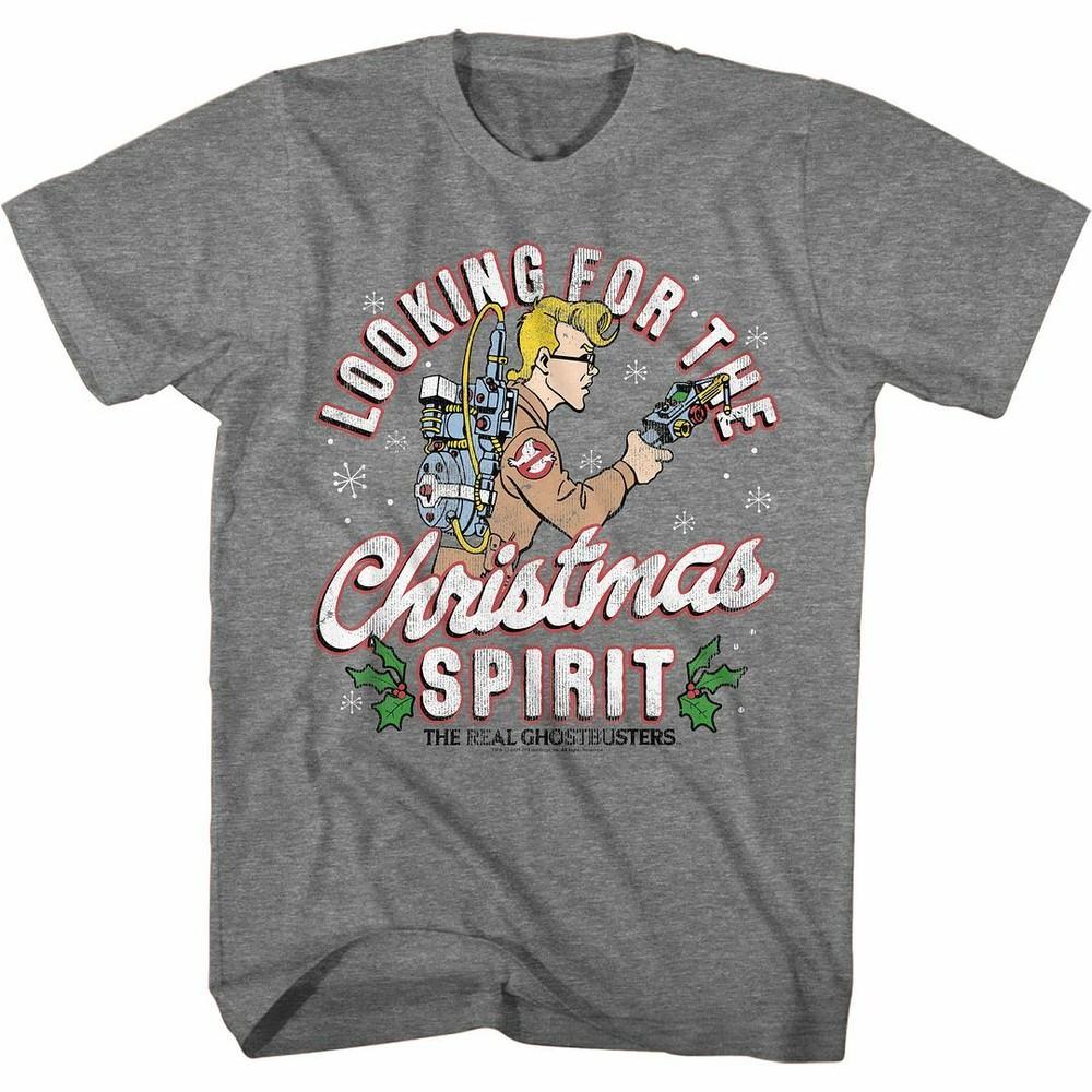 

The Real Ghostbusters Christmas Spirit Graphite Heather Adult T-Shirt L