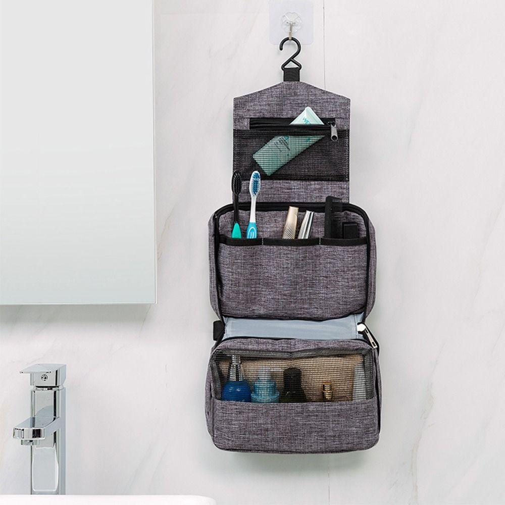 Water Resistant Men Toiletry Bag Oxford Cloth Makeup Organizer Travel Toiletry Containers  Women