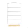 Earring Display Stand 4Tier Holder Tabletop Jewelry Rack with Wood Base for Women,