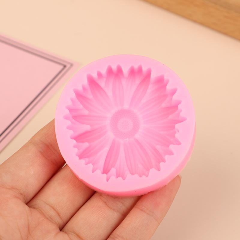 1Pc 3D Sunflower Flower Silicone Mold Diy Bakware Flower Moulds Candle Molds Sunflower Cake Decoration Baking Tools