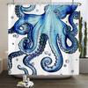 Funny Art Octopus Printed Shower Curtain Washable Curtain With Hook Bathroom Decorative Curtain 3D Shower Curtains 300*180Cm
