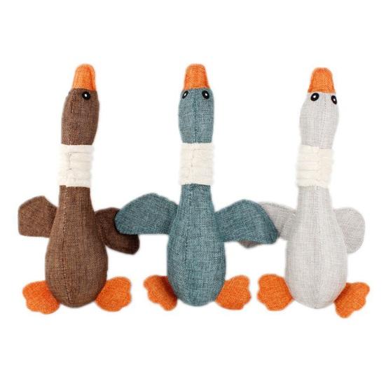 Indestructible Goose Dog Toy for Heavy Chewers Pet Stuffed Wild Goose Chew Toy with Squeaker Supports Healthy Chewing Instincts