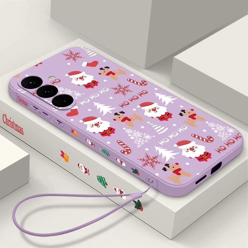 

Cartoon Christmas Tree Phone Case For Samsung Galaxy A56 A17 A26 A16 A36 A55 A54 A53 A15 S24 S25 FE S25 S22 S23 Ultra Shockproof Lanyard Cover Samsung Galaxy A16
